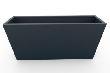 Moderna fioriera in metallo per fiori in colore antracite - dimensioni 30x120x60 cm.