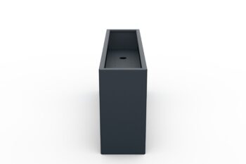 Moderna fioriera in metallo per fiori in colore antracite - dimensioni 30x120x60 cm.