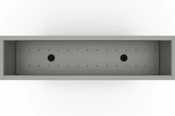 Fioriera moderna in metallo color marrone - dimensioni 30x120x60 cm.