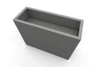 Moderna fioriera metallica marrone - dimensioni 30x80x60 cm.