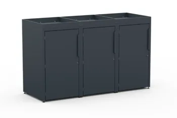 Copri bidone triplo con tetto verde