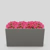 Moderna fioriera metallica per fiori in colore RAL9007 - dimensioni 60x80x30 cm.