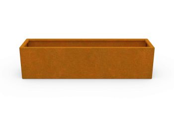 Moderna fioriera in metallo per fiori - acciaio Corten - dimensioni 30x120x30 cm