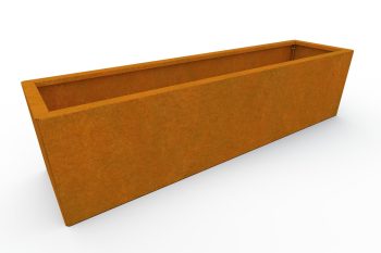Moderna fioriera in metallo per fiori - acciaio Corten - dimensioni 30x120x30 cm