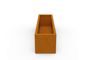 Moderna fioriera in metallo per fiori - acciaio Corten - dimensioni 30x120x30 cm