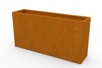 Moderna fioriera in metallo per fiori - acciaio Corten - dimensioni 30x120x60 cm