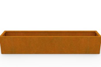 Moderna fioriera in metallo per fiori - acciaio Corten - dimensioni 30x160x30 cm