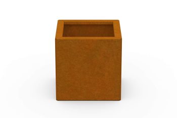 Moderna fioriera in metallo per fiori - acciaio Corten - dimensioni 30x30x30 cm