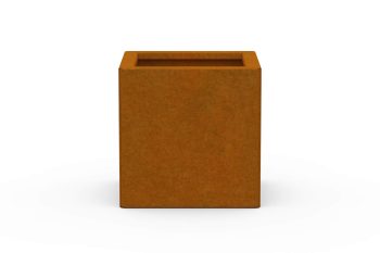 Moderna fioriera in metallo per fiori - acciaio Corten - dimensioni 30x30x30 cm
