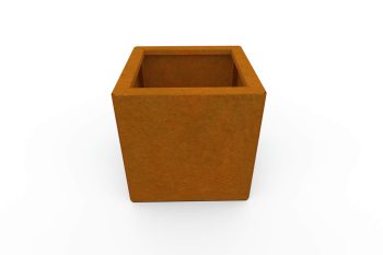 Moderna fioriera in metallo per fiori - acciaio Corten - dimensioni 30x30x30 cm
