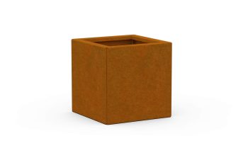 Moderna fioriera in metallo per fiori - acciaio Corten - dimensioni 30x30x30 cm