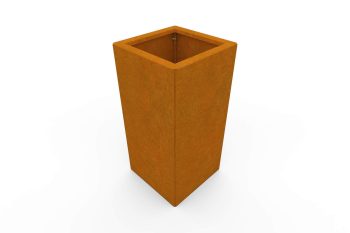 Moderna fioriera in metallo per fiori - acciaio Corten - dimensioni 30x30x60 cm