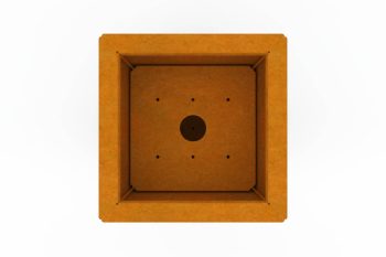 Moderna fioriera in metallo per fiori - acciaio Corten - dimensioni 30x30x60 cm