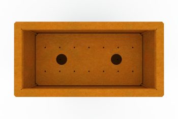 Moderna fioriera in metallo per fiori - acciaio Corten - dimensioni 30x60x60 cm