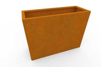 Moderna fioriera in metallo per fiori - acciaio Corten - dimensioni 30x80x60 cm