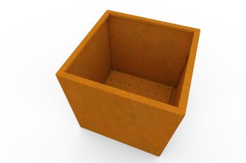 Moderna fioriera in metallo per fiori - acciaio Corten - dimensioni 60x60x60 cm