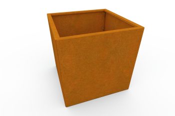 Moderna fioriera in metallo per fiori - acciaio Corten - dimensioni 60x60x60 cm