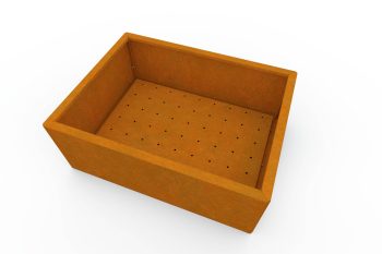 Moderna fioriera in metallo per fiori - acciaio Corten - dimensioni 60x80x30 cm