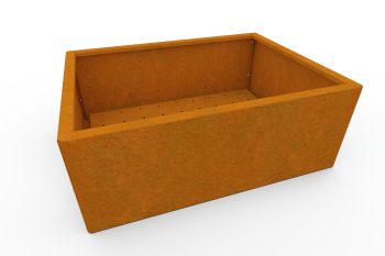 Moderna fioriera in metallo per fiori - acciaio Corten - dimensioni 60x80x30 cm