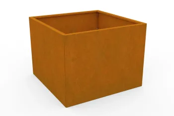 Corten fioriera 80x80x60 cm - vista prospettica