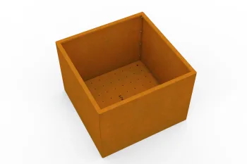 Corten fioriera con fondo perforato - 80x80x60 cm