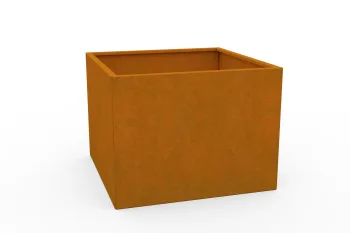 Corten fioriera 80x80x60 cm - vista laterale prospettica