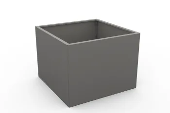 Fioriera 80x80x60 cm RAL9007 FS - vista prospettica