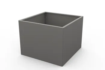 Fioriera 80x80x60 cm RAL9007 FS - vista dall’angolo destro