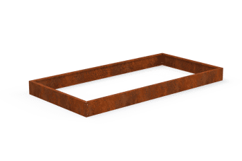 Aiuola rialzata in acciaio Corten 100×200×15 cm
